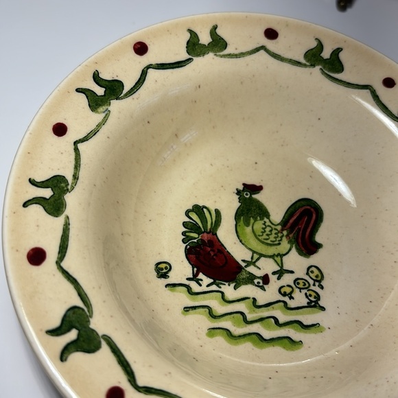 Metlox Poppytrail Fruit Dessert Sauce Bowls USA Homestead Provincial Rooster 6” - Picture 6 of 11